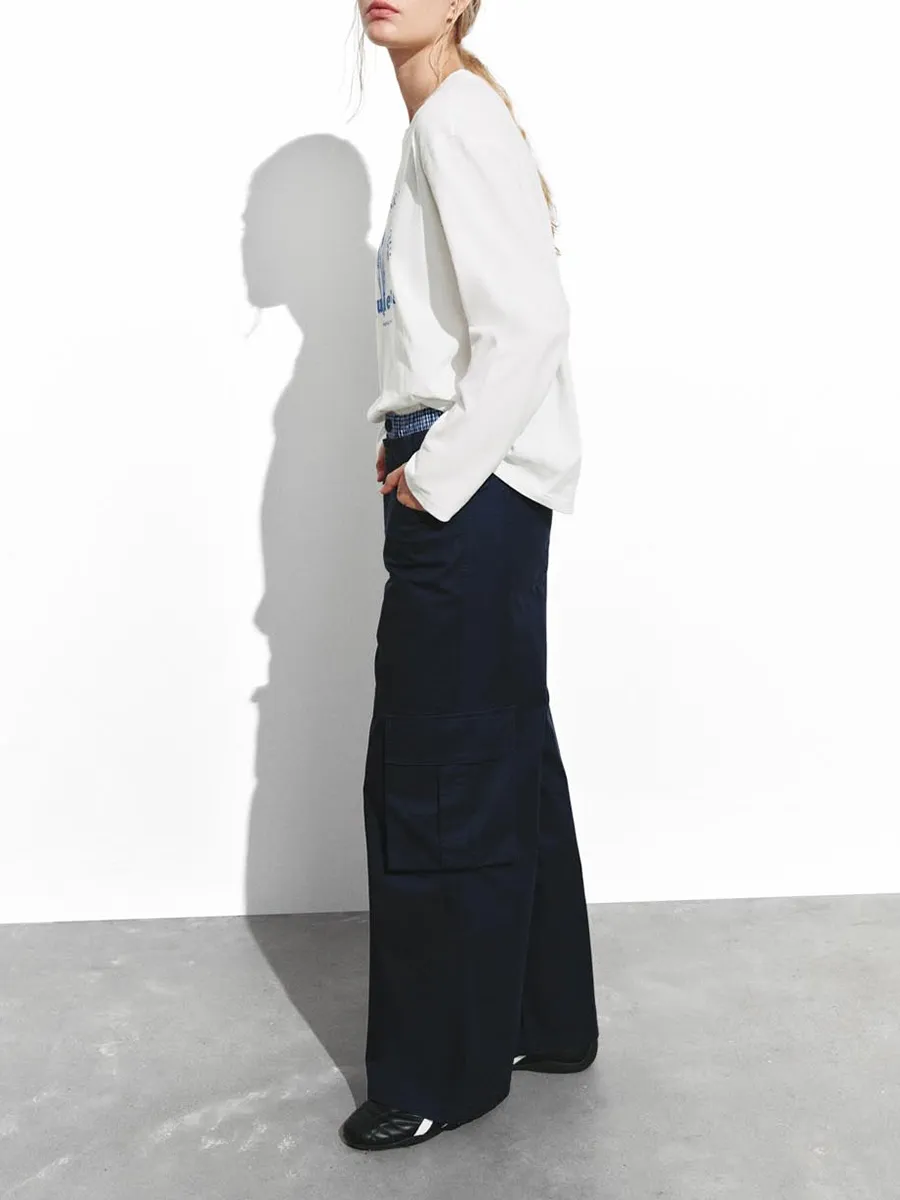 Ladies' Floral Color Lead Drawing Printed Pure Cotton Casual Style T-Shirt