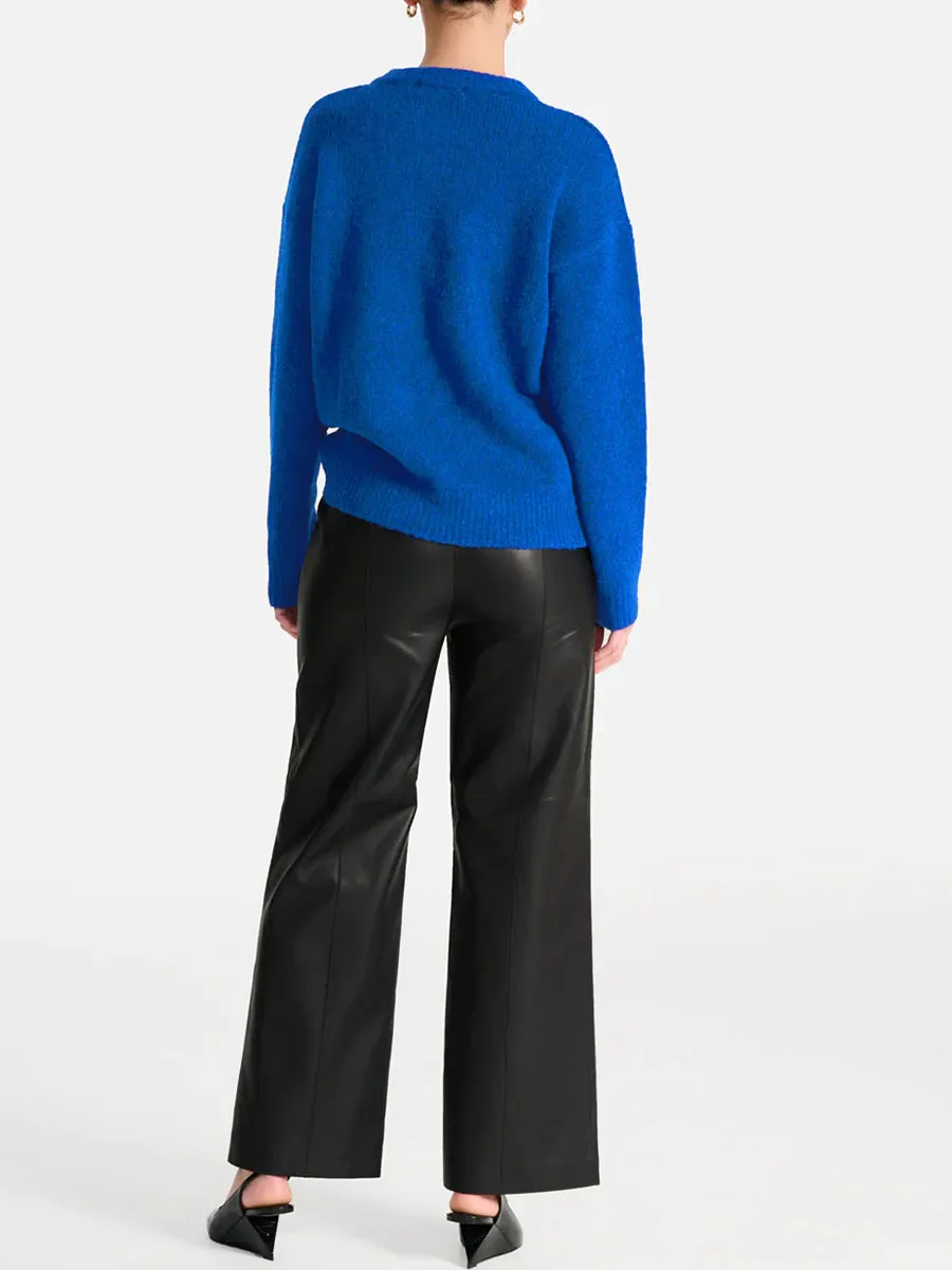 Vibrant Blue Mohair Knit Sweater
