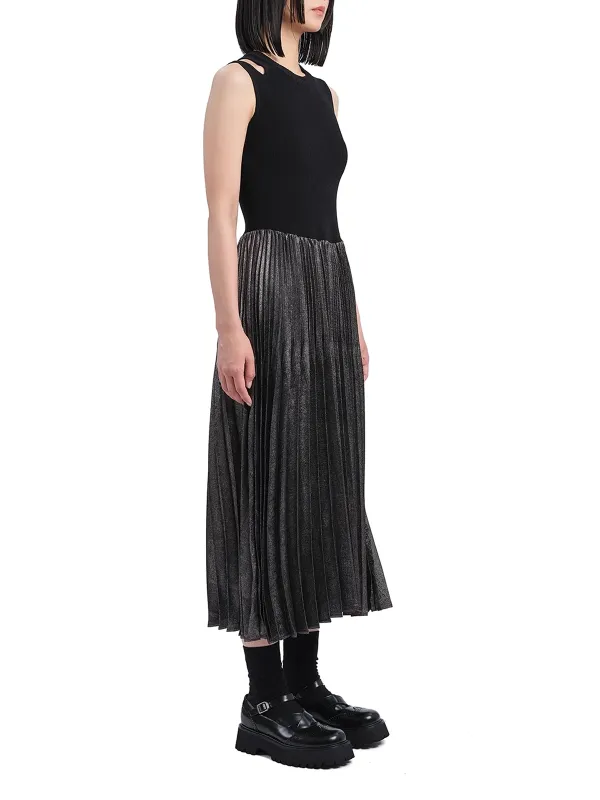 Sleeveless Metallic Midi Dress