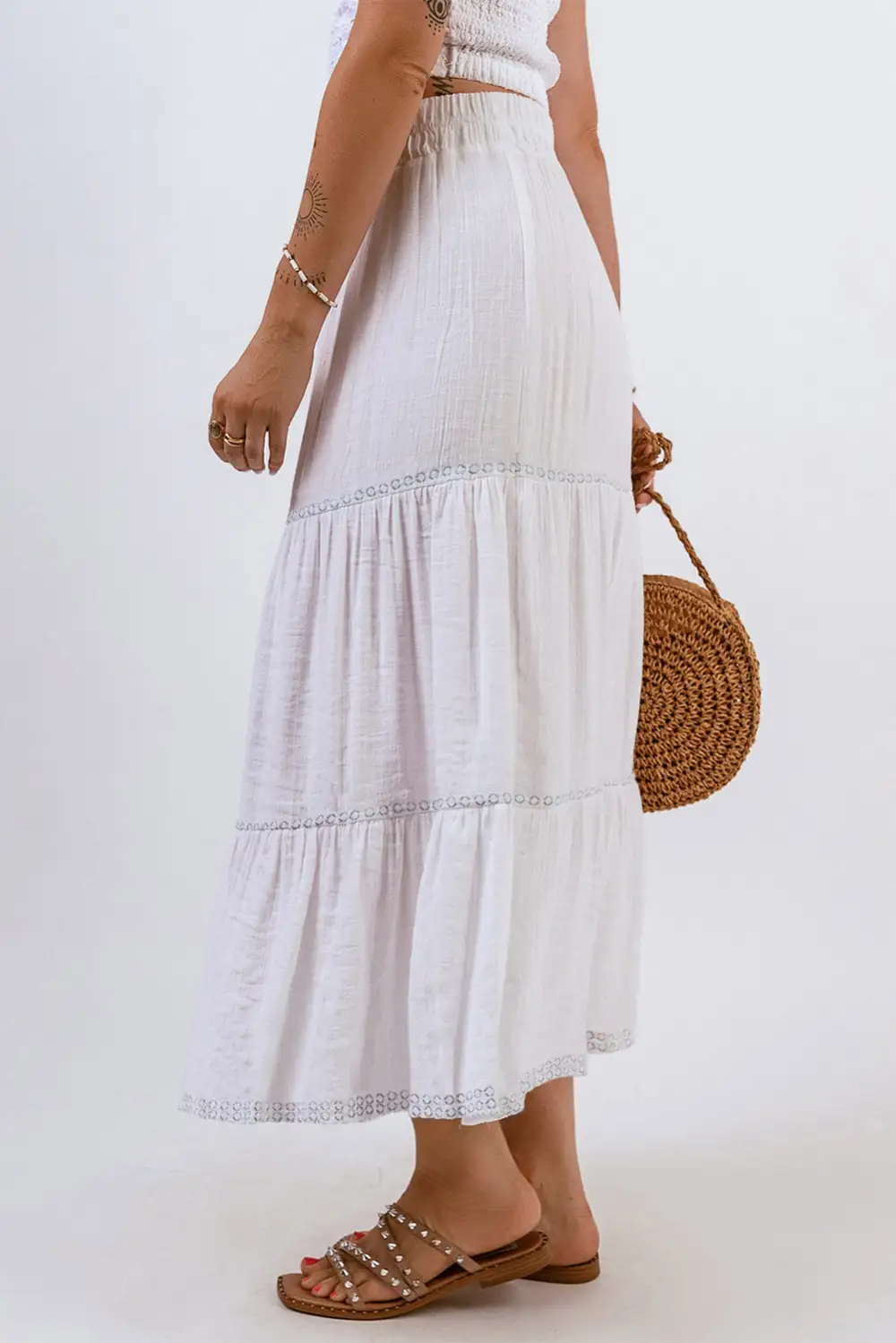 Maxi High Waist Lace Skirt