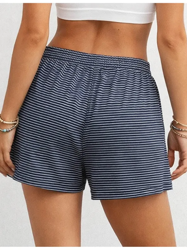 Elastic Waist Pocket Wide Leg Shorts