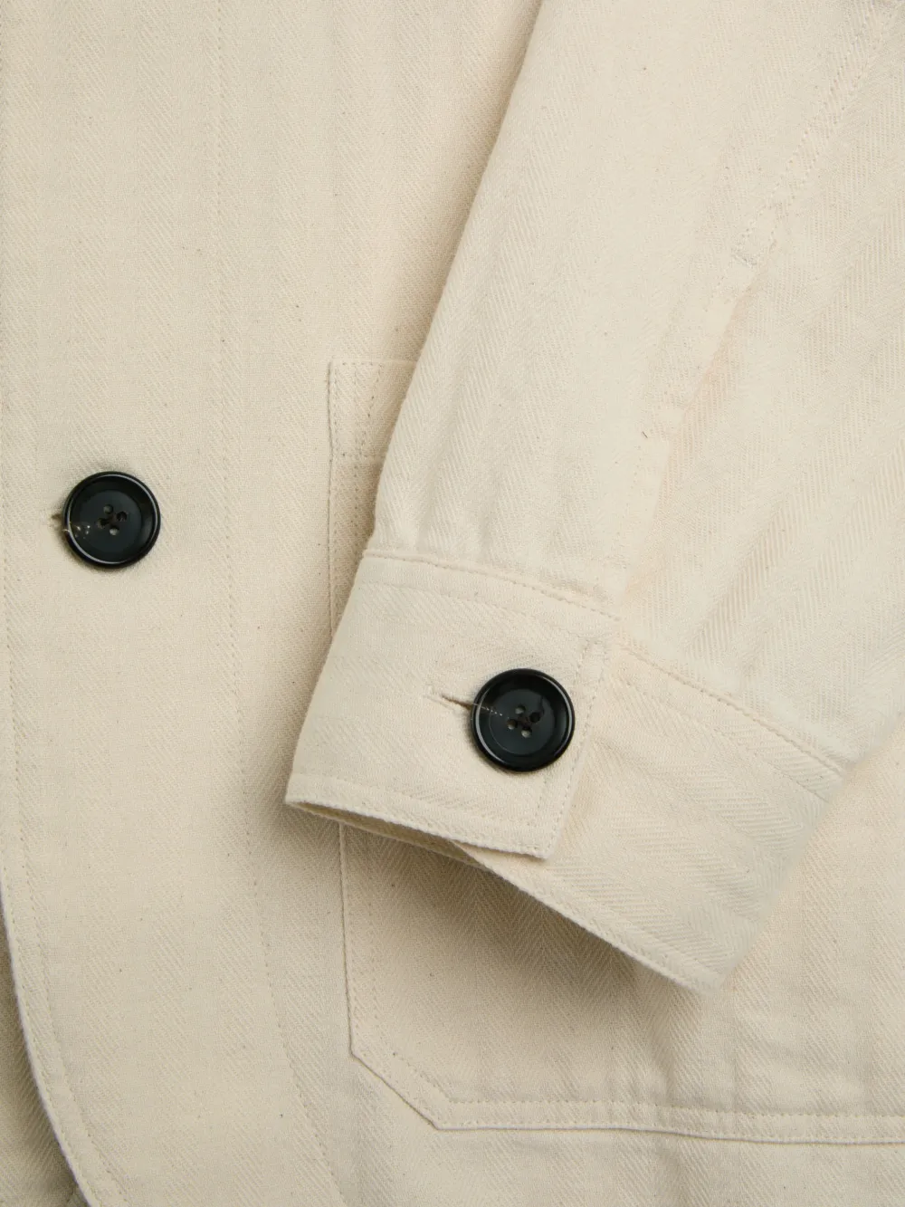 Ecru Cotton Shirt Jacket