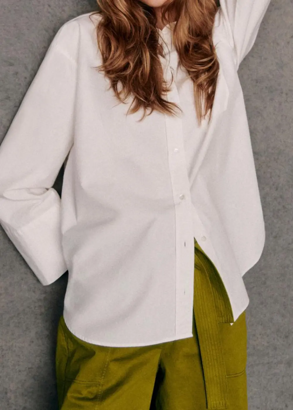 Long Sleeved Solid Color Loose Shirt