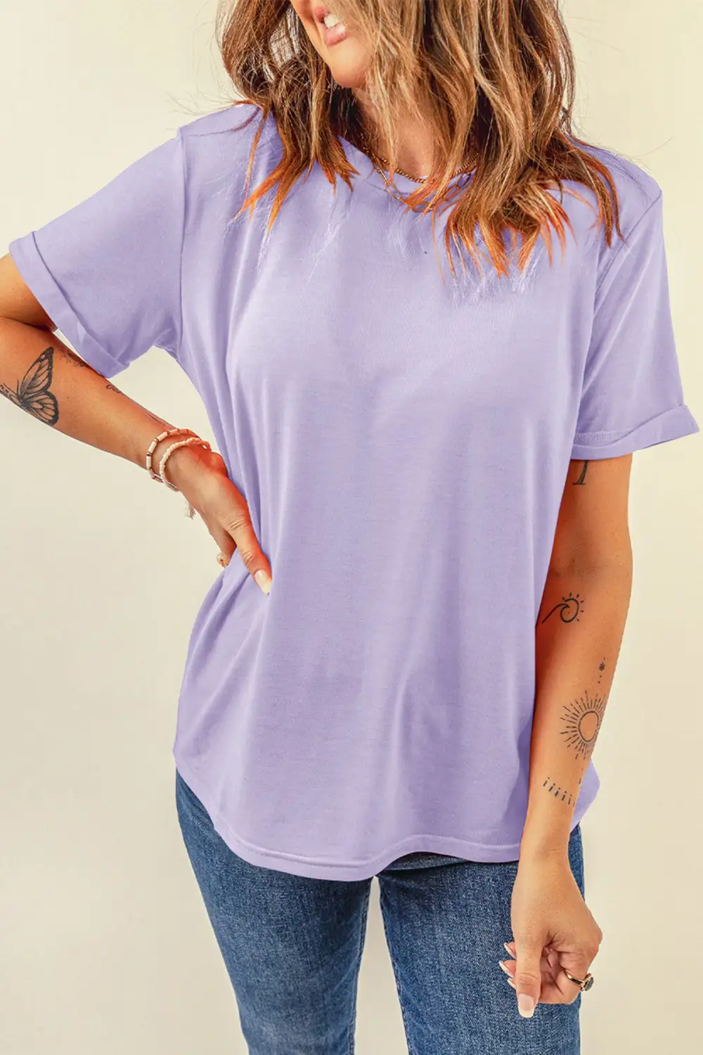 Airy Drop Shoulder Short Sleeve Tee