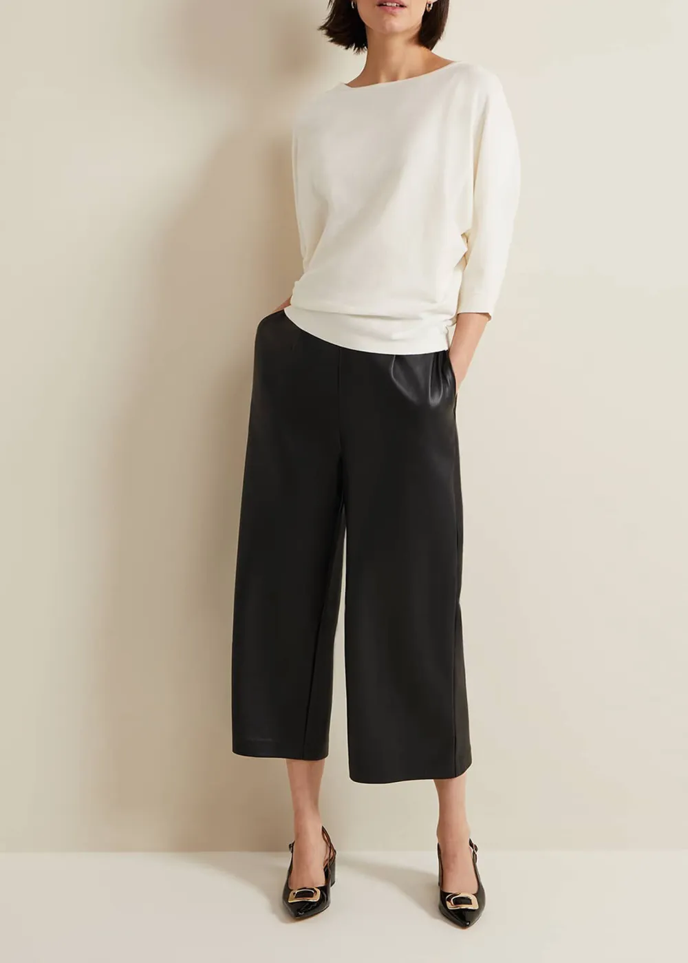 Simple Solid Color Round Neck Top