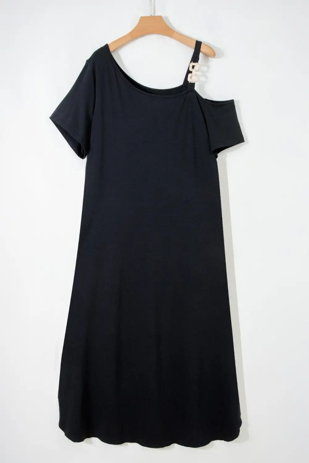 Short Sleeve Asymmetric Maxi Dress