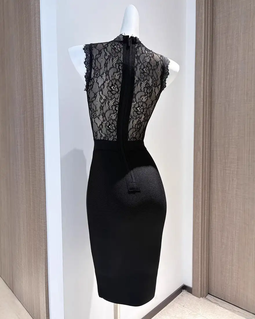 Textured Lace Midi Dress