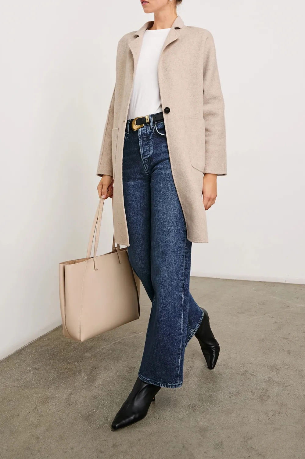 Beige Simple And Warm Women's Coat