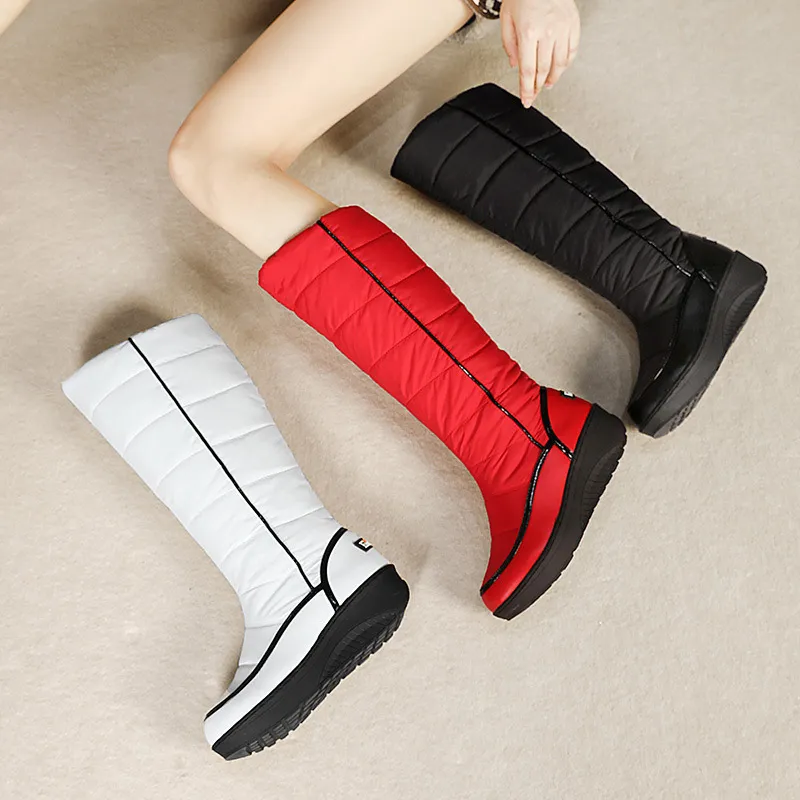 Knee-High Plush Fleece Snow Boots