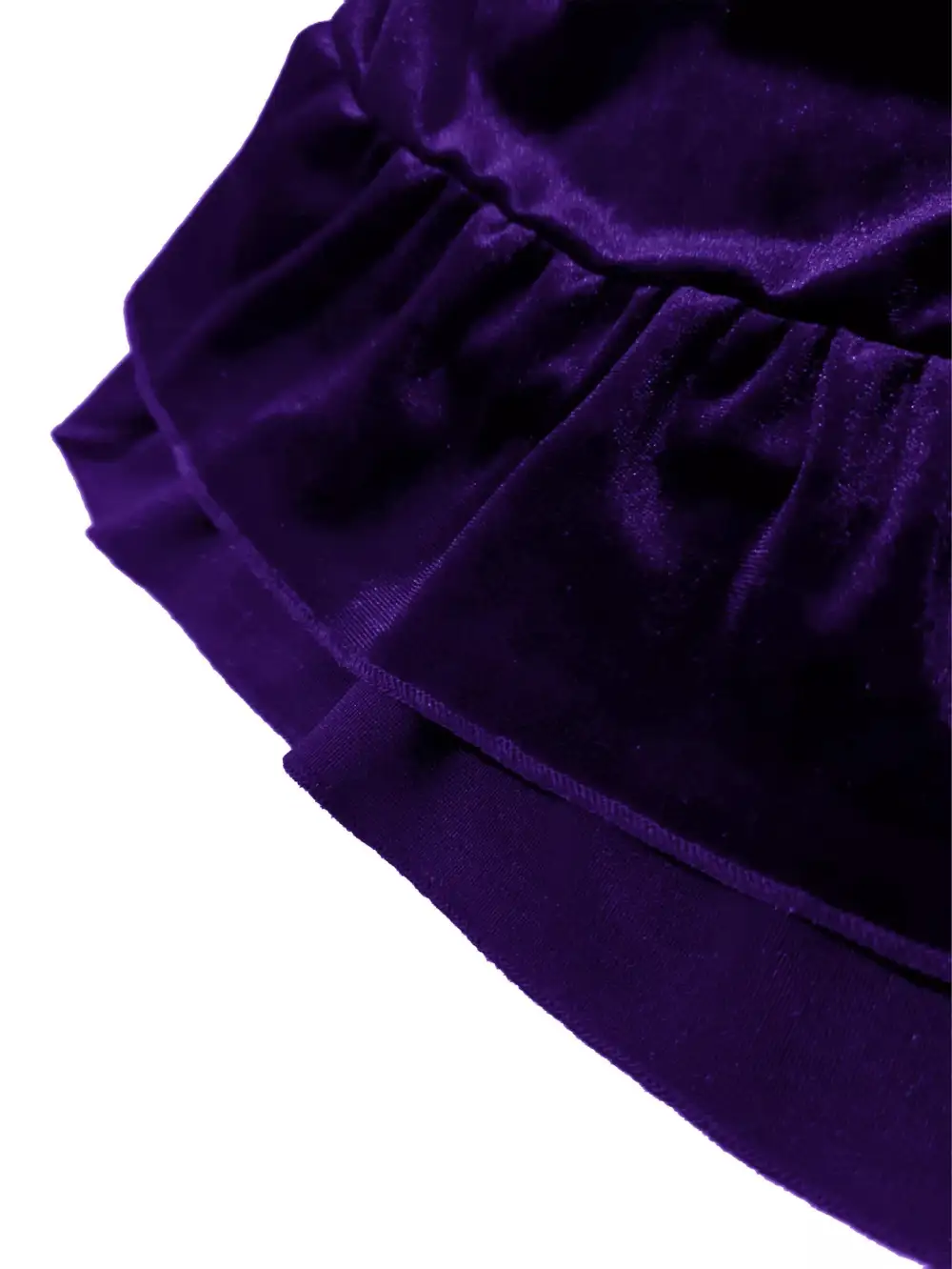 Ruffle Trim Velvet Skirt