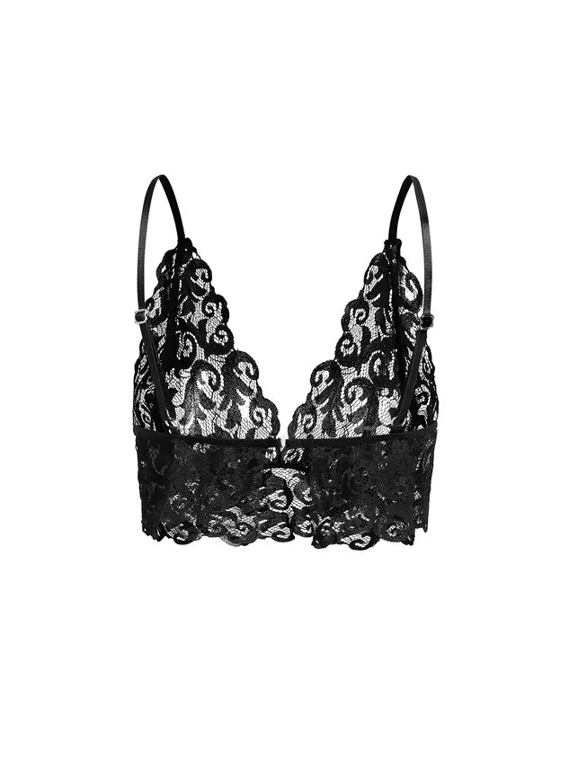 Sexy Plain All Season V neck Polyester Daily Lace Bra Wirefree Bra for Women