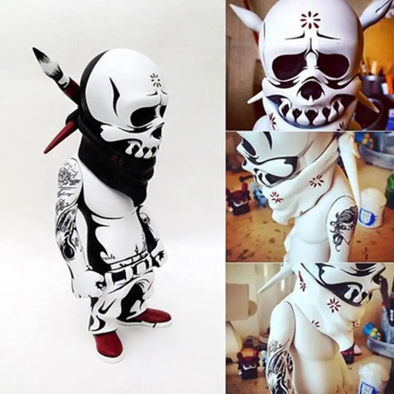 Resin Sculpture Figurine Rock Skull Doll Halloween Ornaments Home Desktop Decoration Statue Room Decoration Accessories
