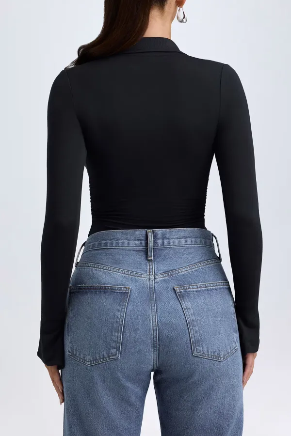 Sexy Deep V Slim Fit Women's Long Sleeve Bodysuit