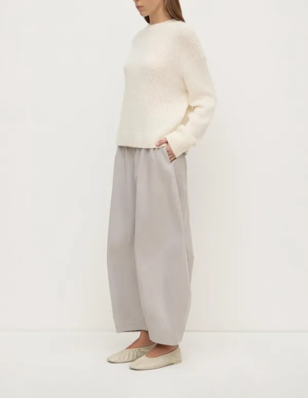 Cream Alpaca Blend Cropped Knit Sweater