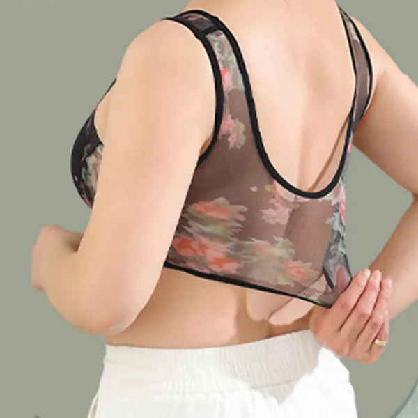 Mesh Wireless Bra Flower Bra