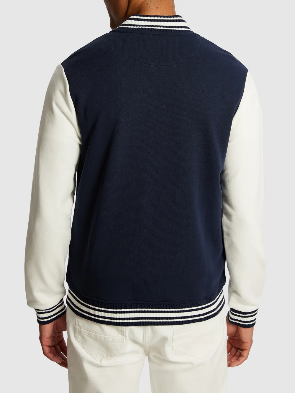 Navy And White Varsity Style Jacket
