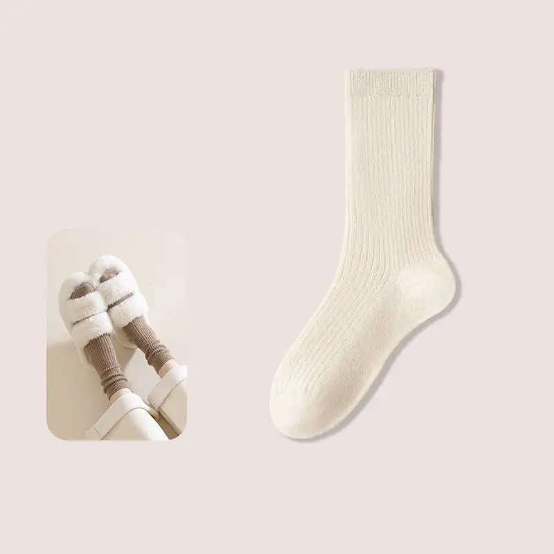 Cozy Heathered Wool Blend Crew Socks