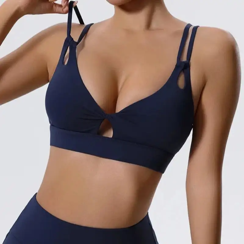 Convertible-Strap V-Neck Sports Bra
