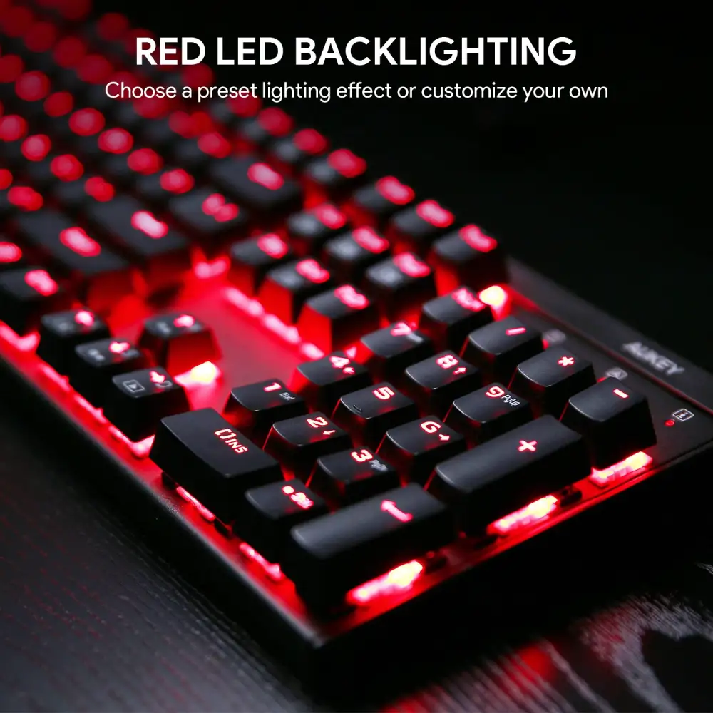 AUKEY KMG6 Mechanical Keyboard Red Switches 104key