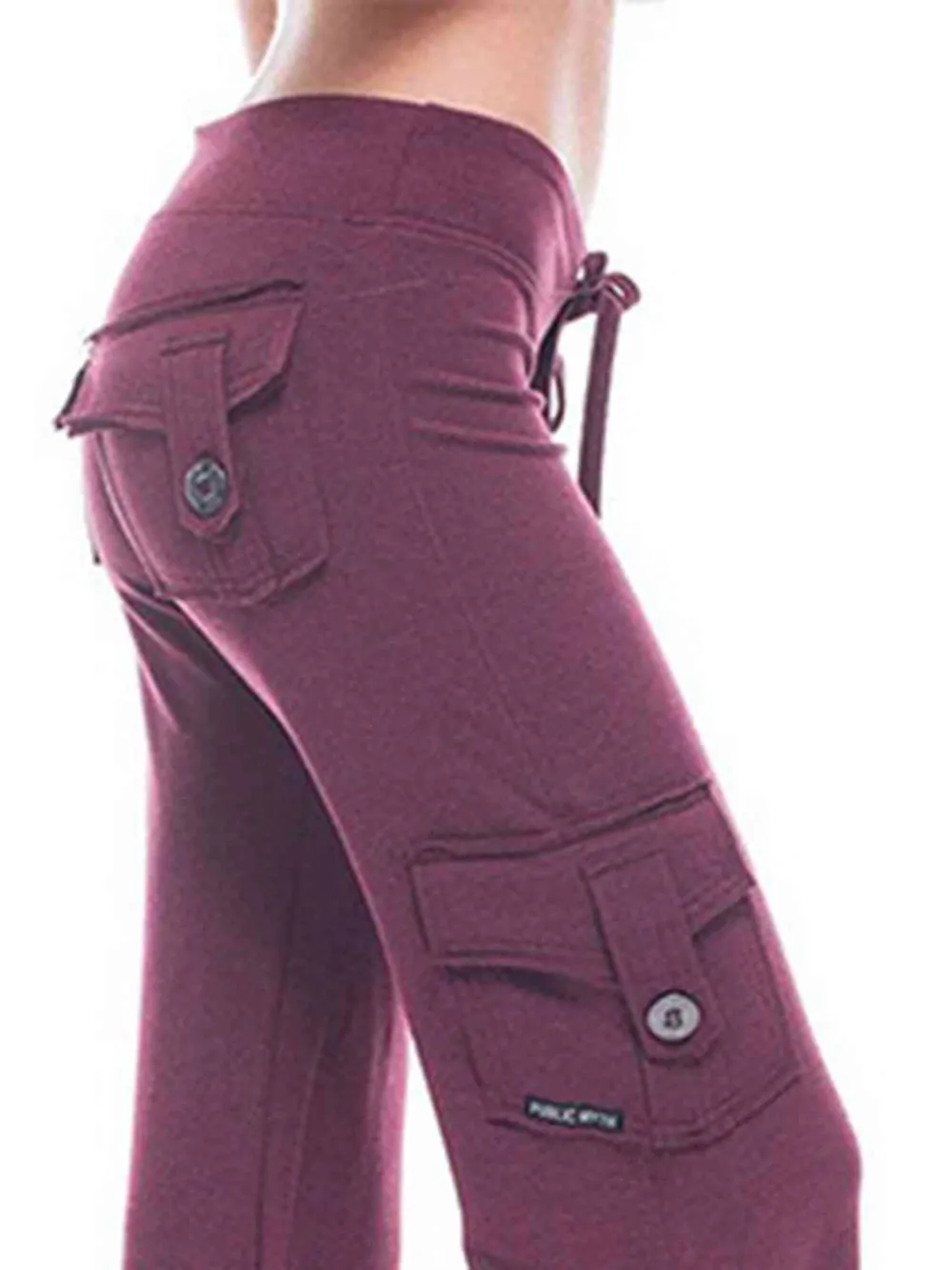 Mid Waist Pants With Pocket