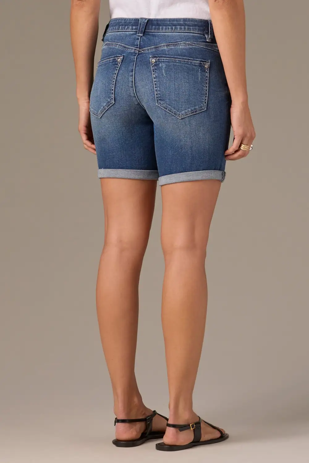 Mid Rise Whiskered 7-inch Inseam Shorts