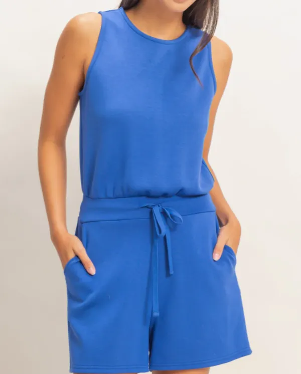 Sleeveless Tie Waist Romper