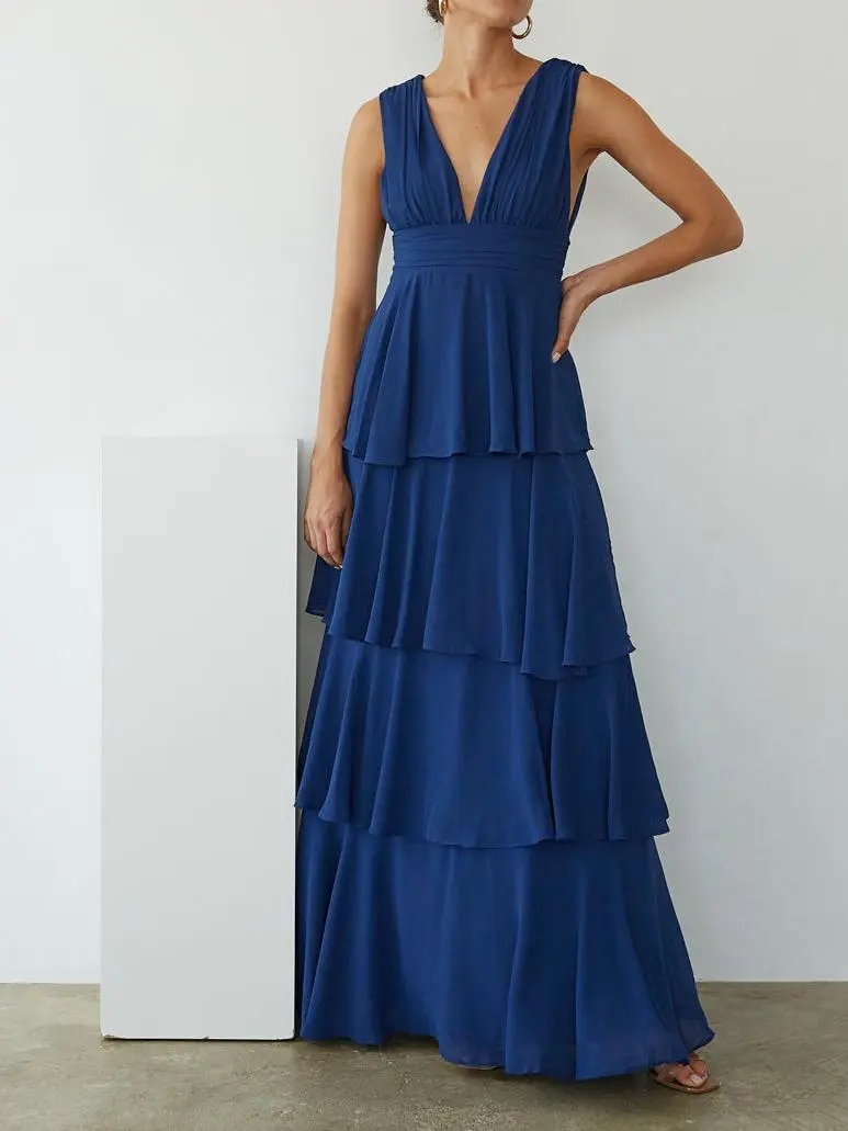 Chiffon Tiered Maxi Dress