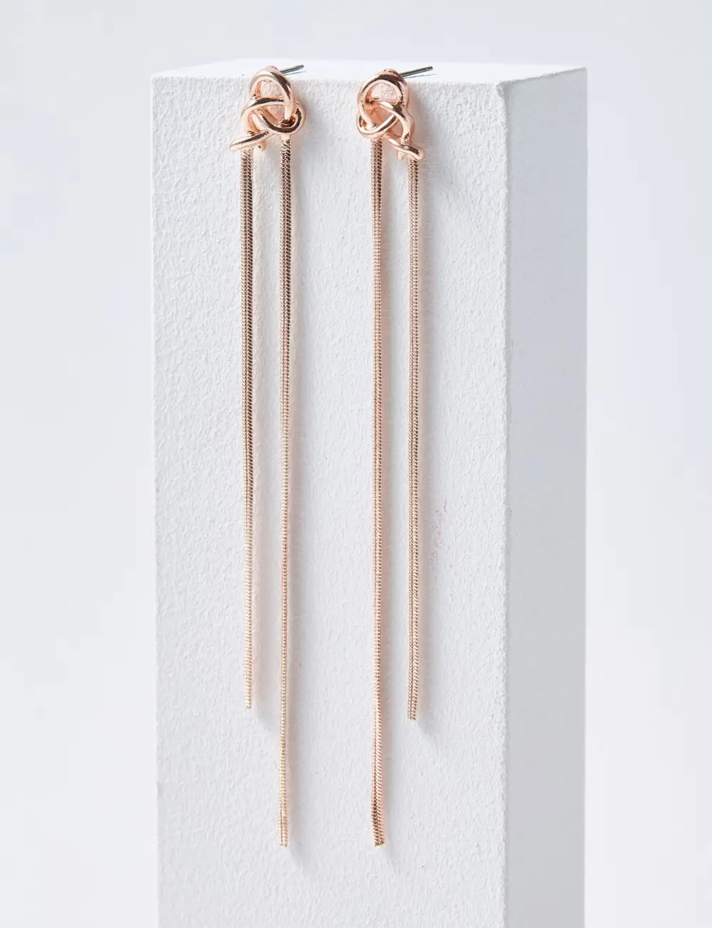 Rose Gold Long Tassel Earrings