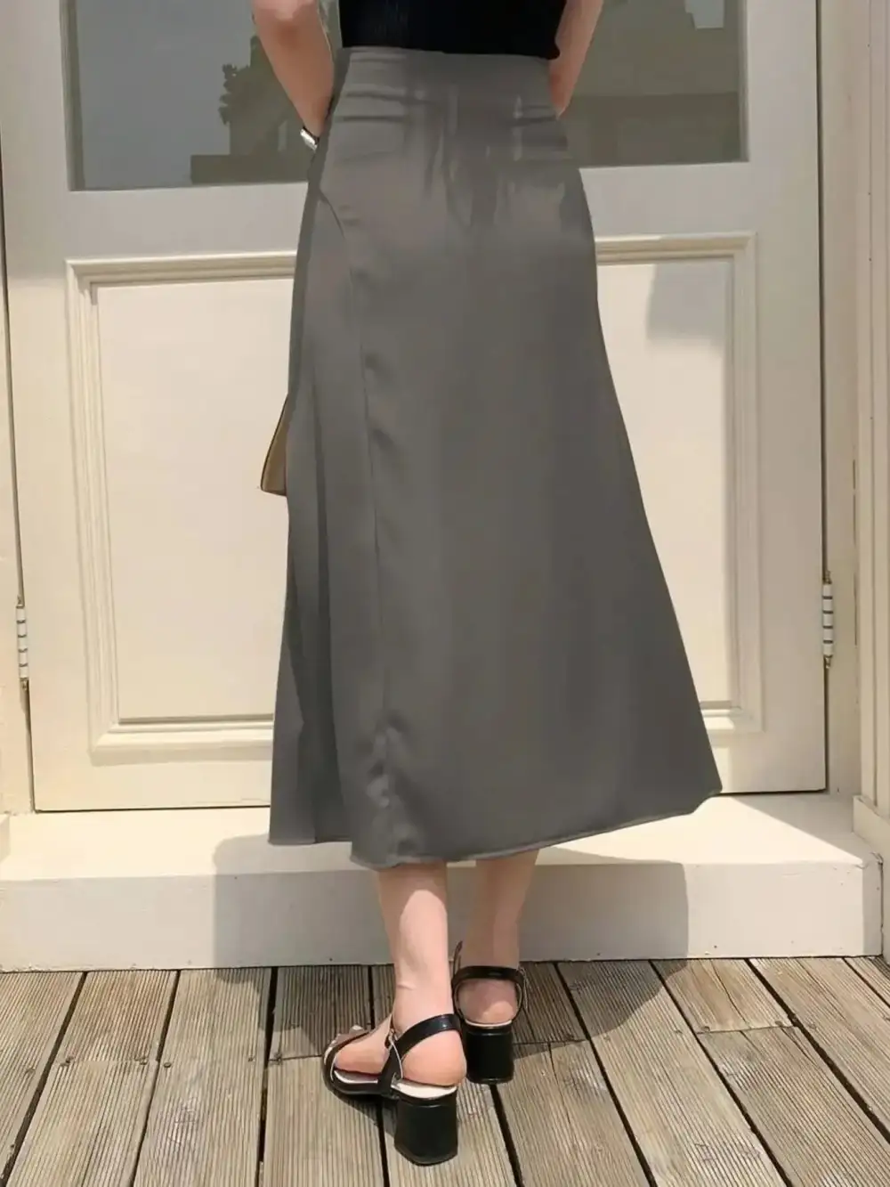 Asymmetric Wrap Midi Skirt