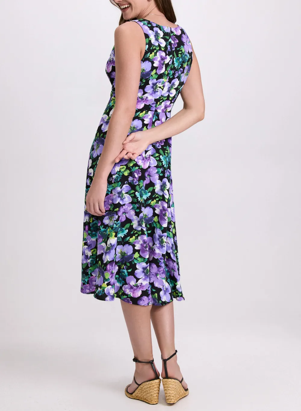 Floral Print Round Neck Dress