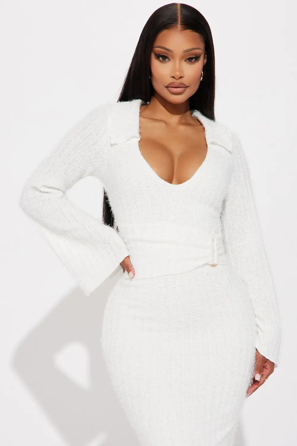 Jordyn Sweater Maxi Dress - Ivory