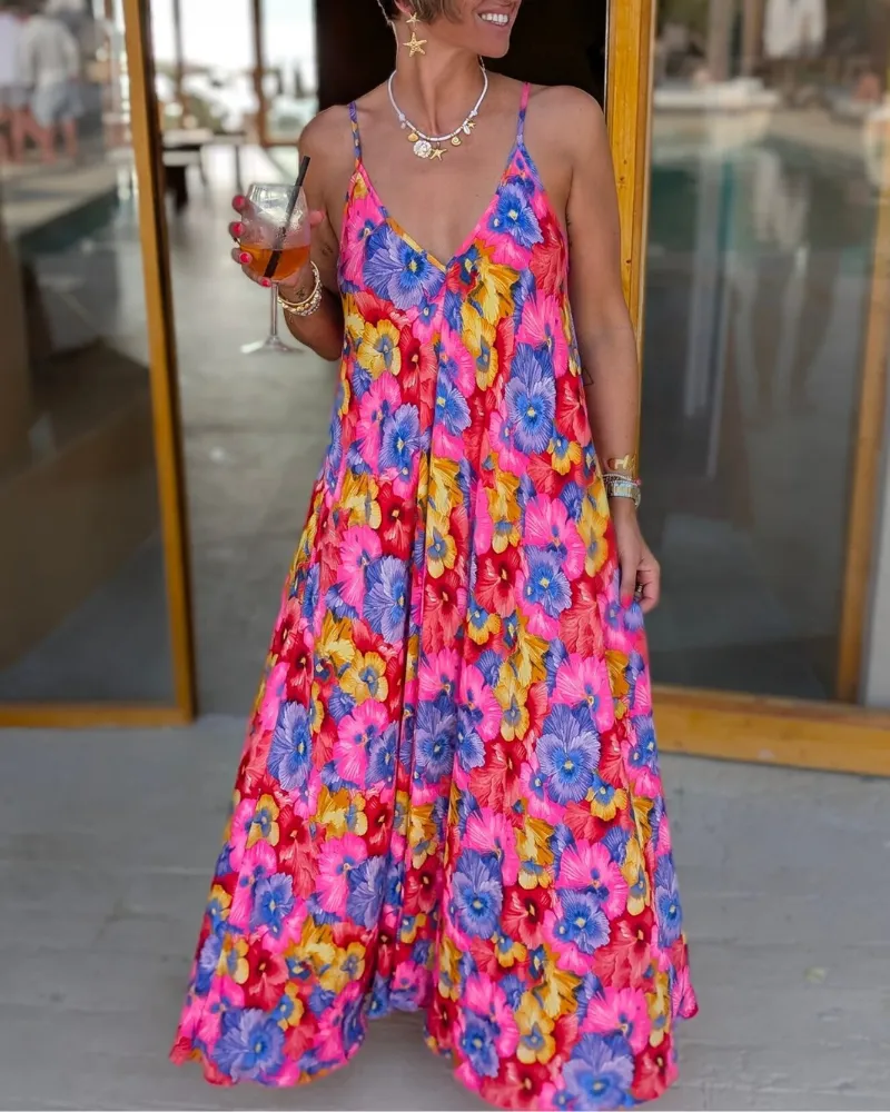 Easy Fit Floral Maxi Clean Line Dress