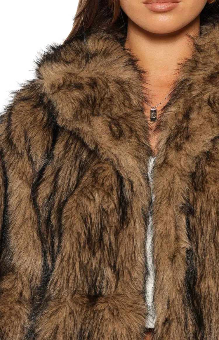 Modern Faux Fur Faux Fur Jacket