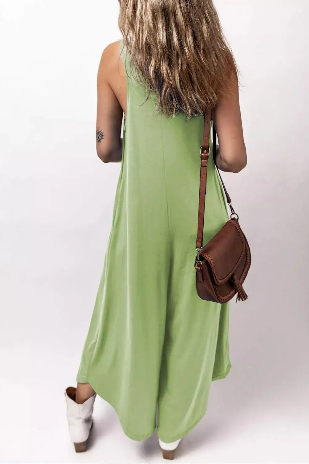 Relaxed Wide Leg Sleeveless Jumpsuit
