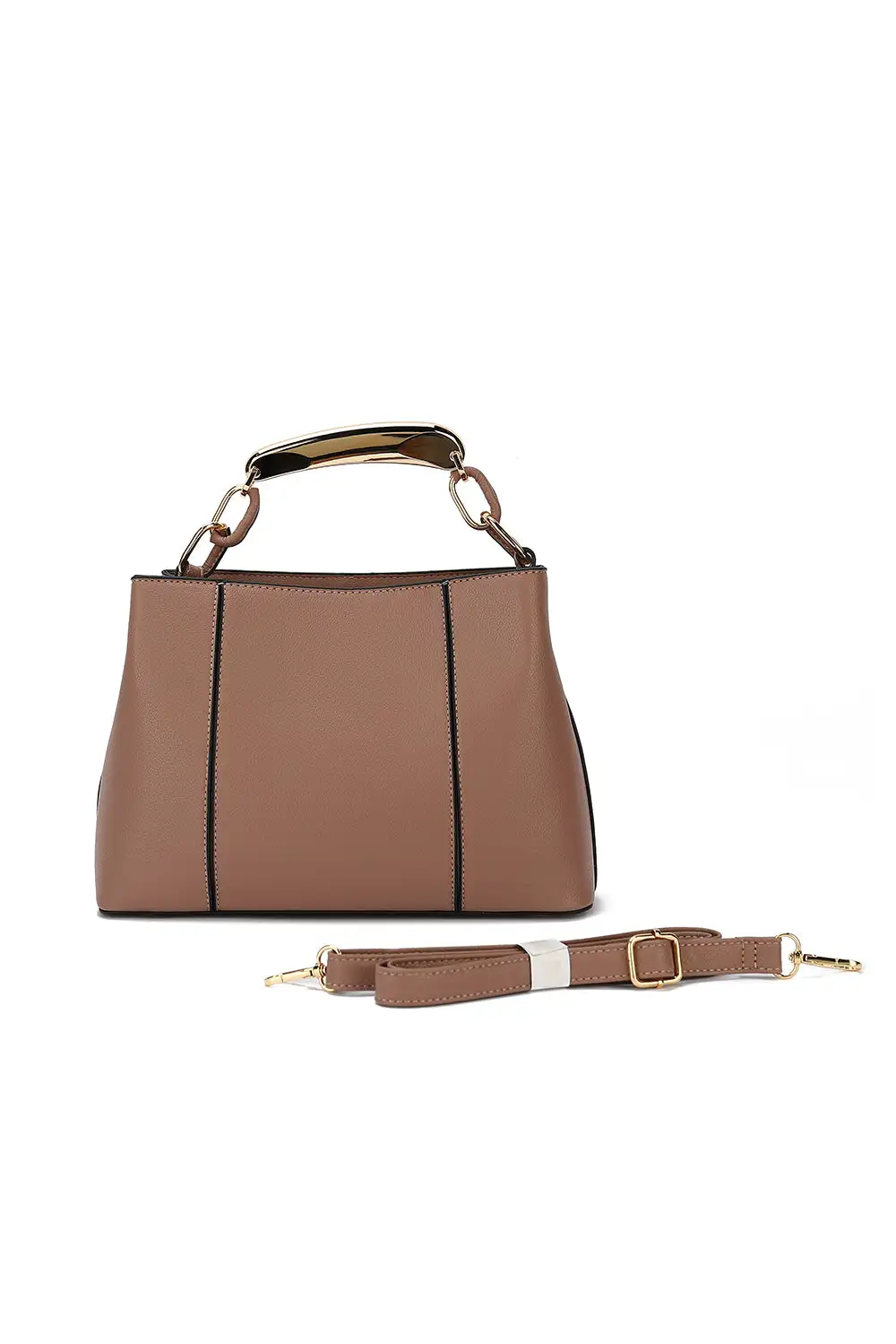 Metal Handle Satchel Bag