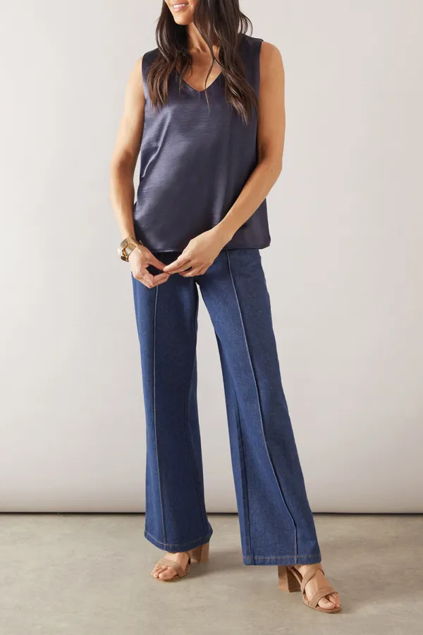 Luxurious Shiny Satin V-Neck Women's Vest