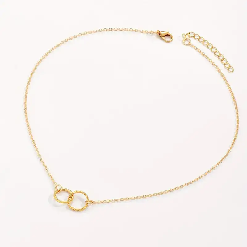 Double Circle Decor Clavicle Chain S Necklace
