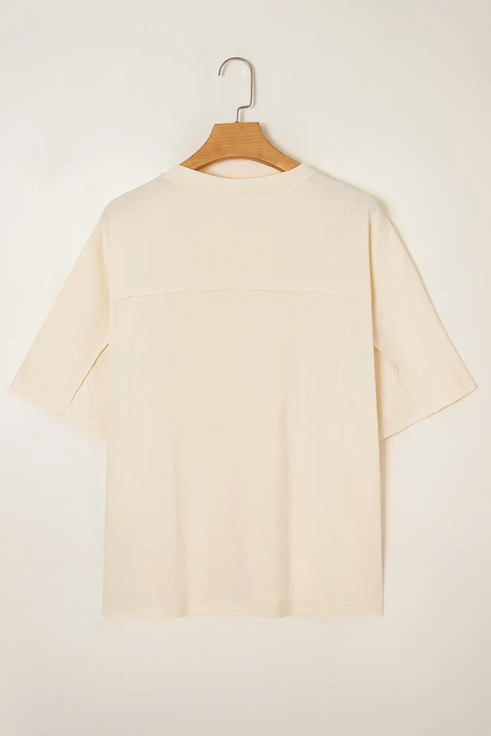 Soft Flower Patched Exposed Stitching Tee