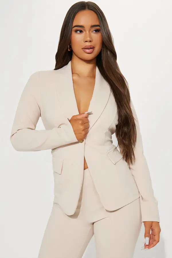 Head Of The Table Pant Suit - Taupe