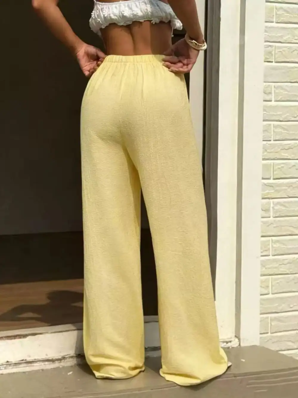 Plus Size Wide Leg Drawstring Pants