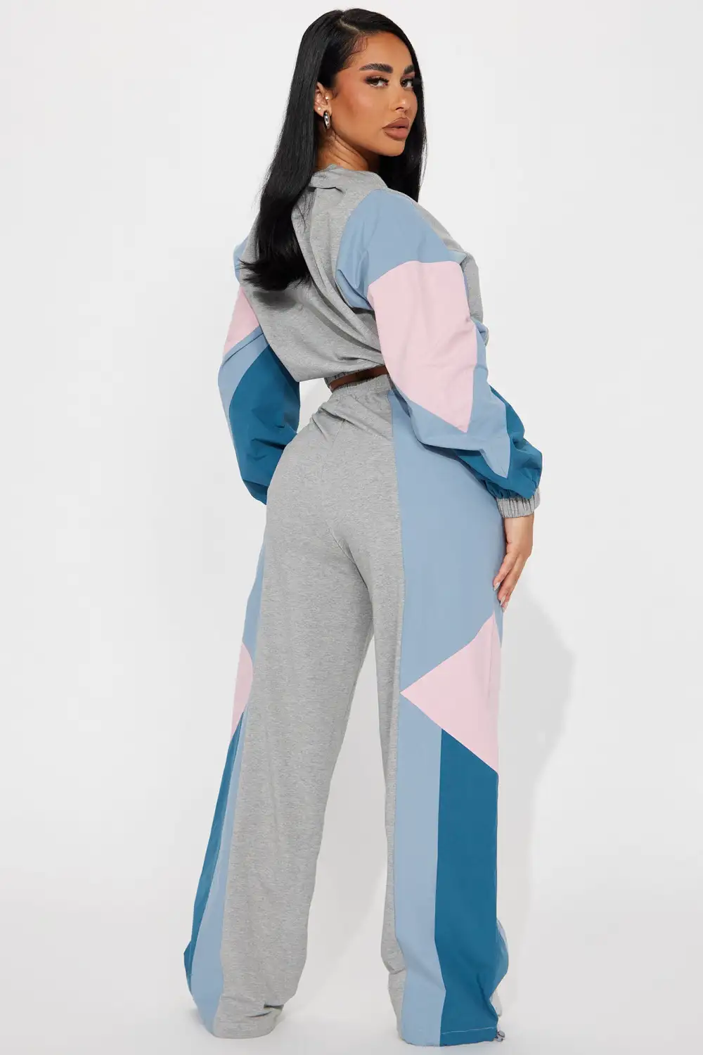 Coreen Colorblock Pant Set - Heather Grey