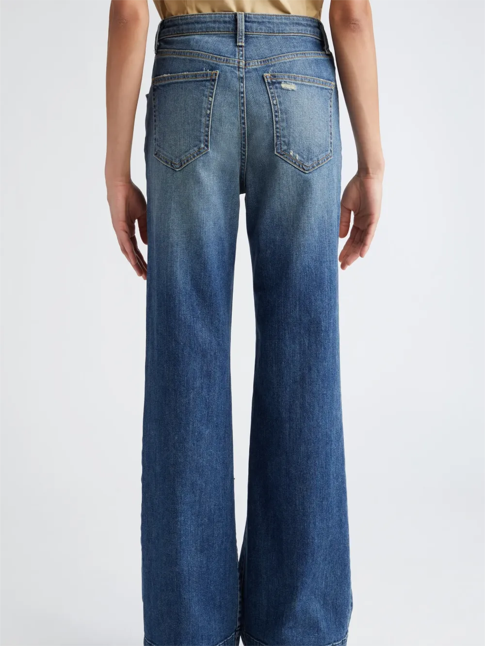 High Rise Pull-On Acid Wash Jeans