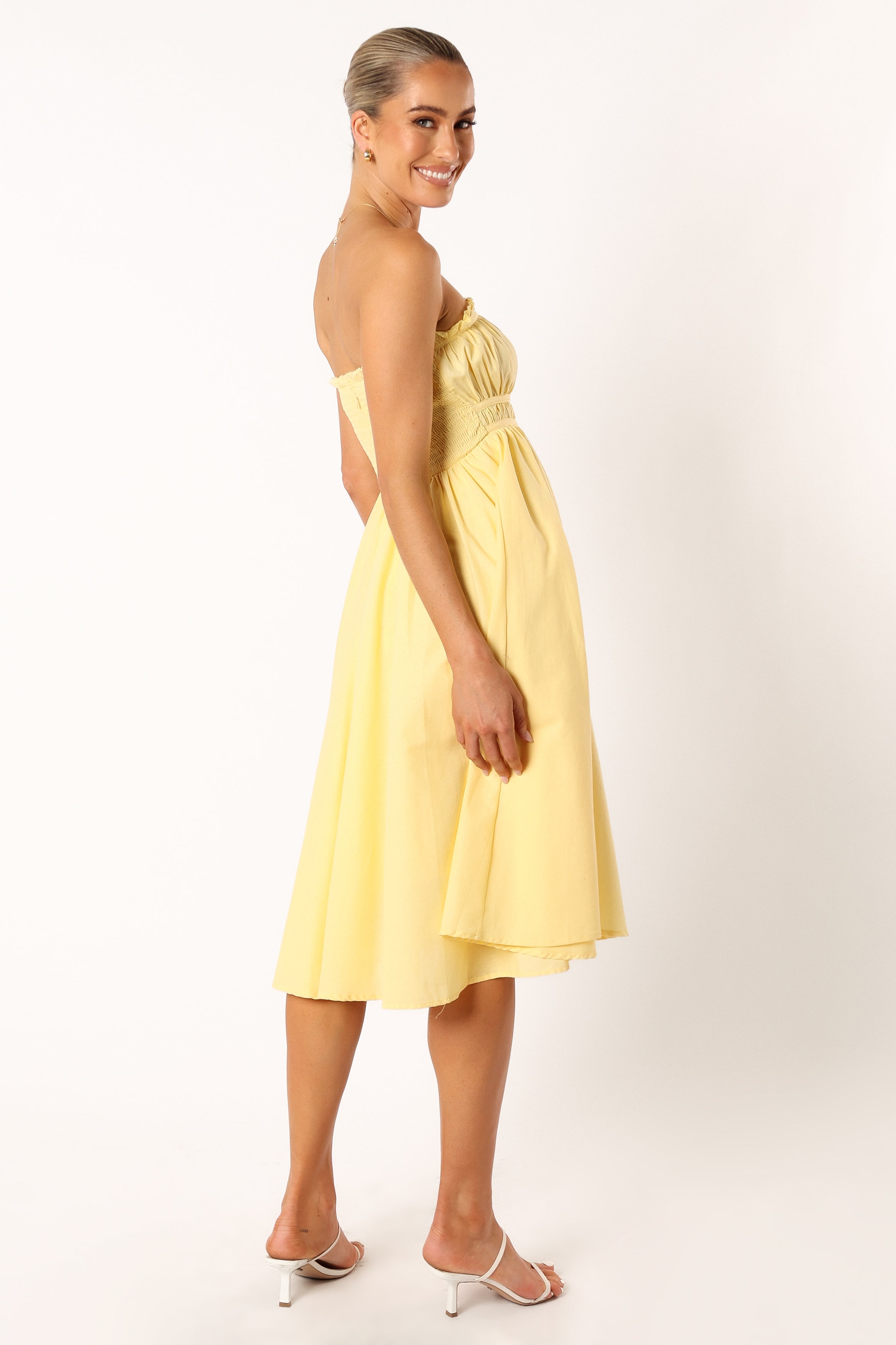 Theo Strapless Midi Dress - Sunshine