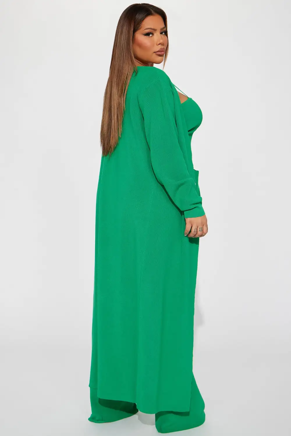 Jamie 3 Piece Sweater Pant Set - Green