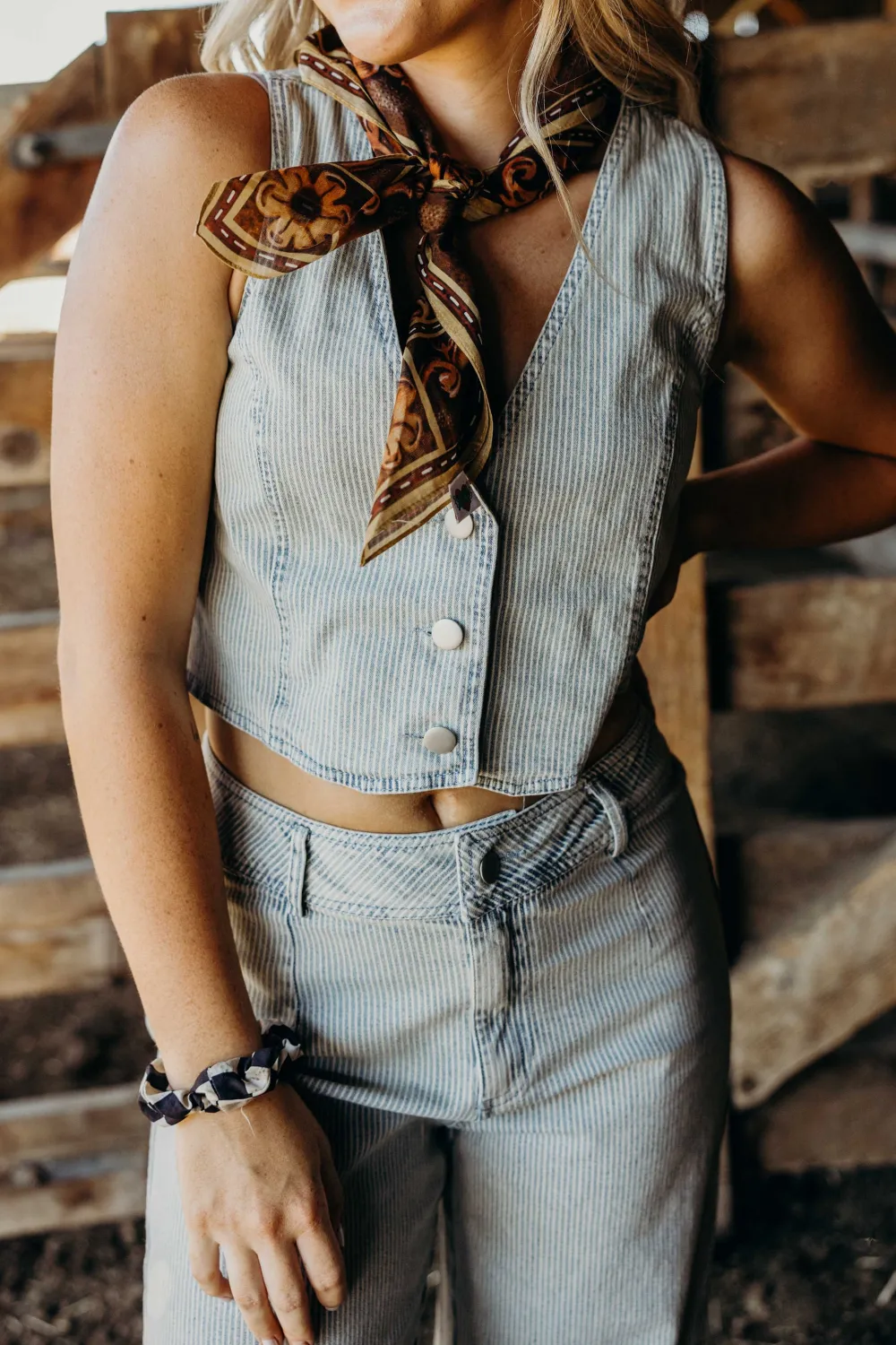 Basic Denim Sleeveless Set