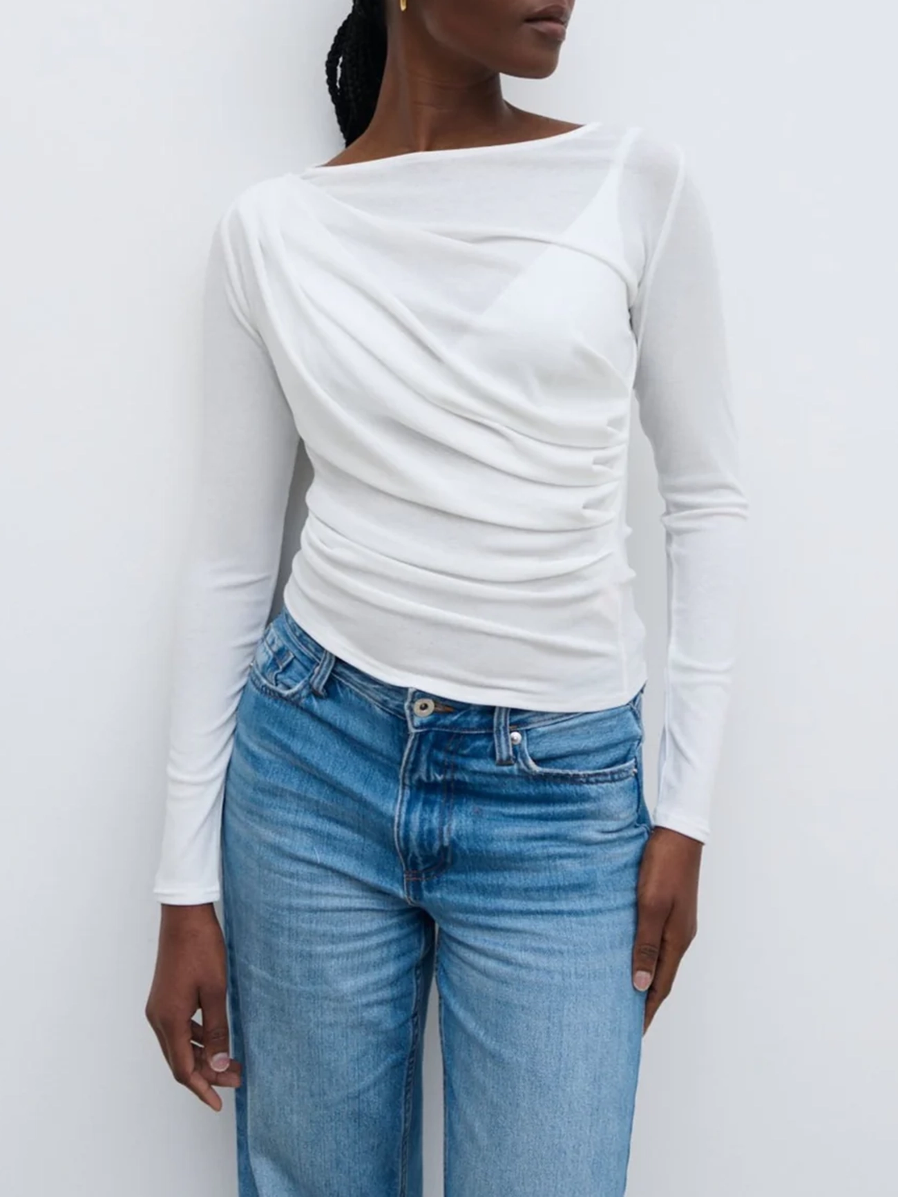 Semi-Sheer Jersey Top