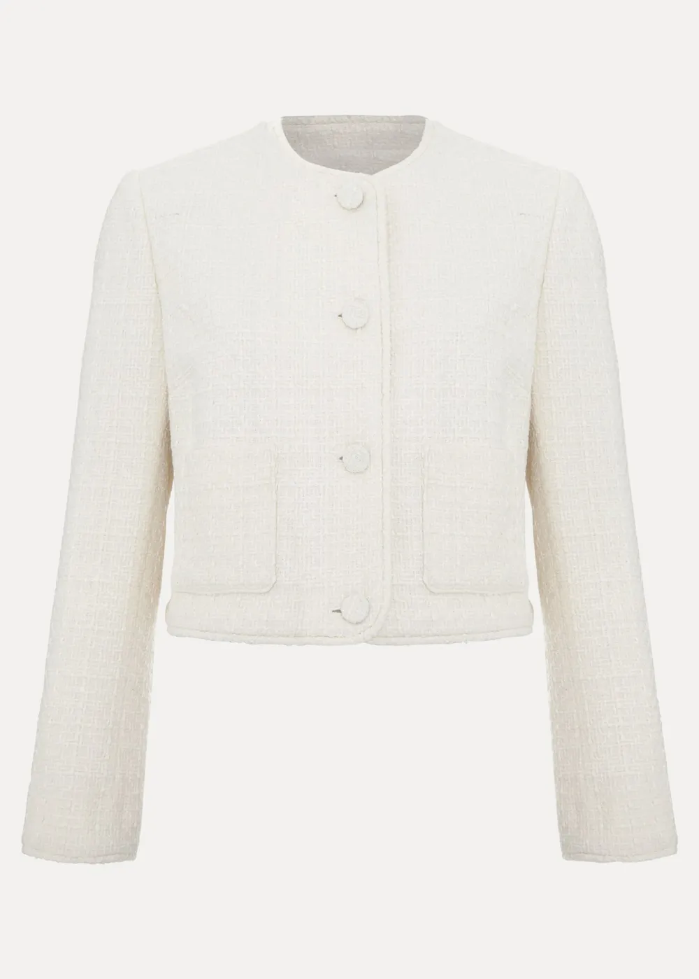 Plain Texture Double-Pocketed Jacket
