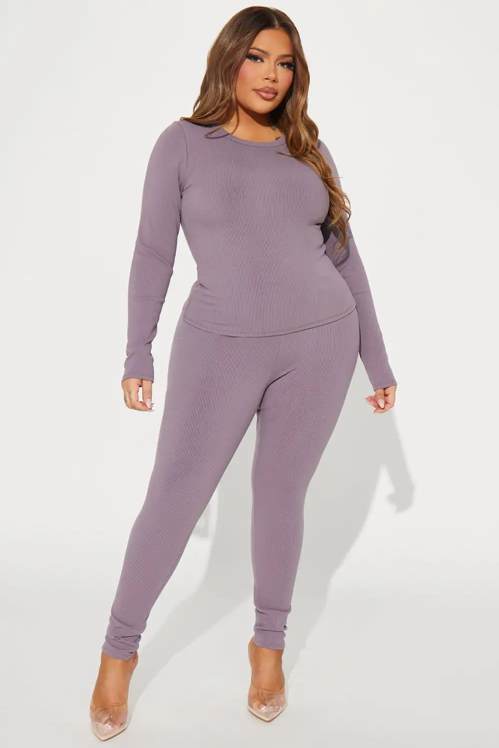 Braelynn Snatched Pant Set - Bark Brown