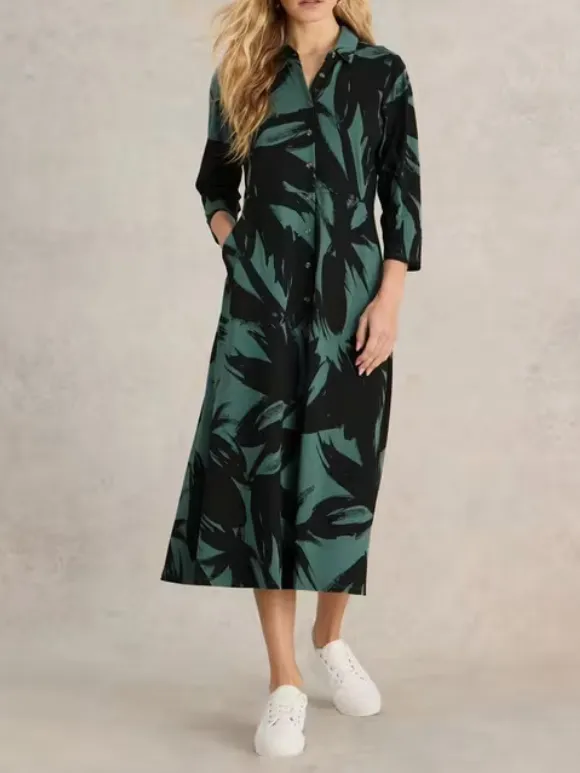 Maxi Jersey Shirt Dress