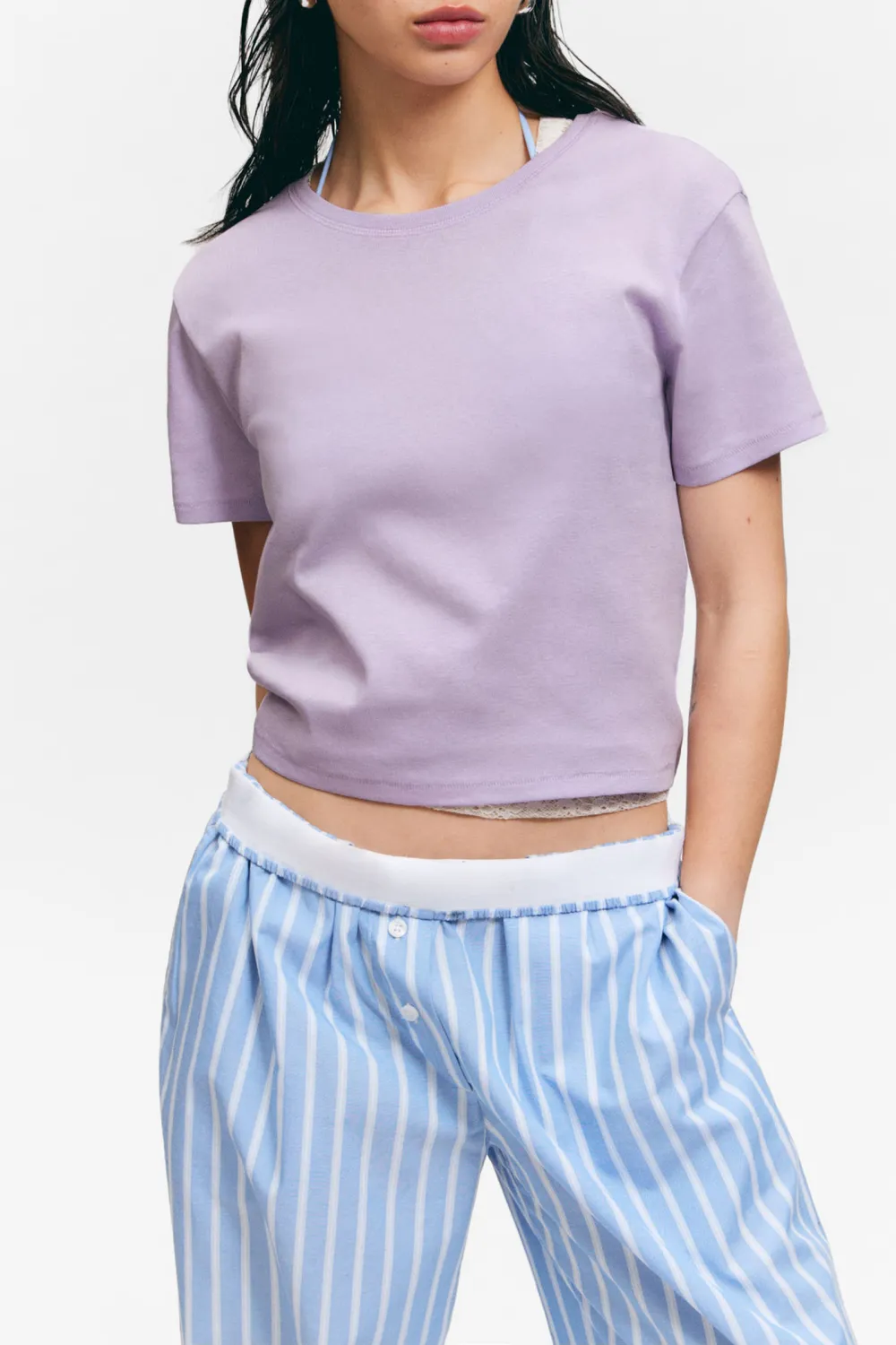 Round Neck Cropped T-Shirt